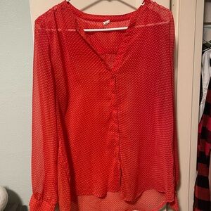 4/$25 bundle deal- Old Navy Red Long Sleeve Relaxed Blouse